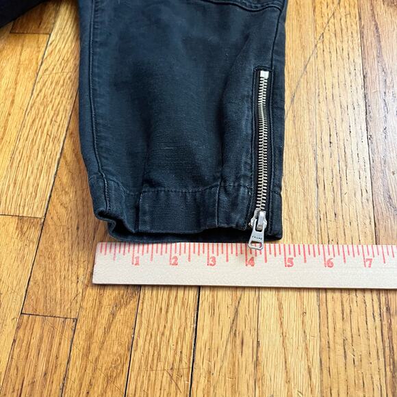 Frame Jeans Womens 24 High Rise Crop Faded Black Crop Zipper Moto - Picture 11 of 11
